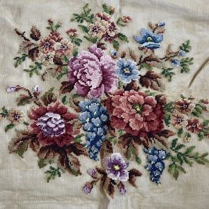 Stunning!  Vintage PREWORKED Bucilla Needlepoint Canvas. 32” x 33”.